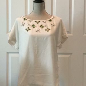 Embellished Short-sleeved Banana Republic blouse